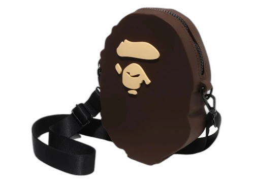 BAPE Ape Head Silicon Shoulder Bag Brown