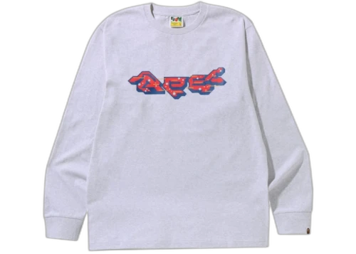 BAPE Ape Logo L/S Tee (SS22) Gray