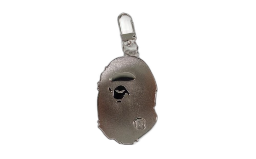 BAPE Apehead Steel Keychain Silver