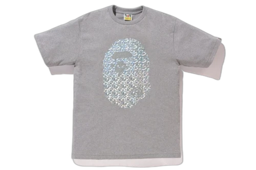 BAPE Aurora Big Ape Head Tee Grey