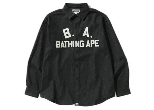 BAPE B.A Loose Fit Denim Shirt Black