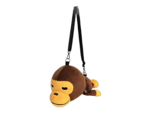 BAPE Baby Milo Plush Crossbody Bag Brown