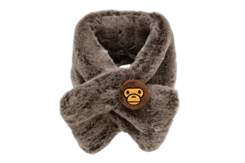 BAPE Baby Milo Plush Doll Faux Fur Scarf Brown
