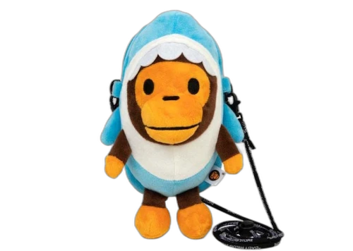 Bape Baby Milo Plush Shark Mobile Bag Blue