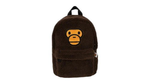 BAPE Baby Milo Sherpa Fur Mini Backpack Brown