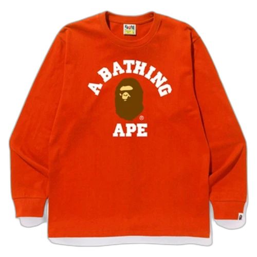 BAPE College L/S Tee Red