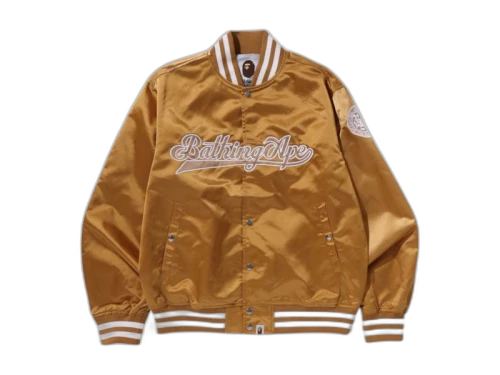 BAPE Baseball Varsity Jacket Beige