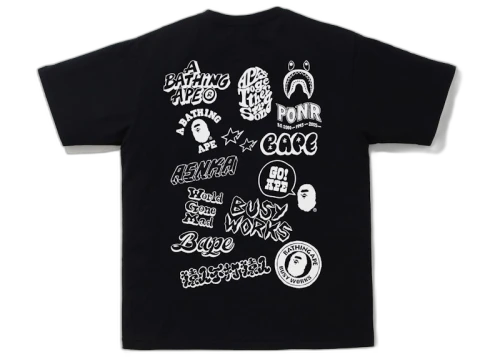 BAPE Bicolor BAPE Graffiti Tee Black