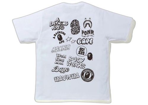BAPE Bicolor BAPE Graffiti Tee White