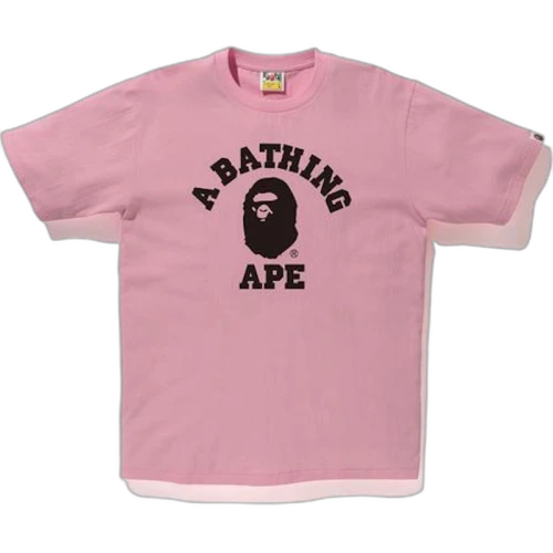BAPE Bicolor College Tee Pink/Black