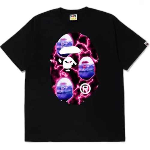 BAPE Big Ape Head Lightning Tee Black