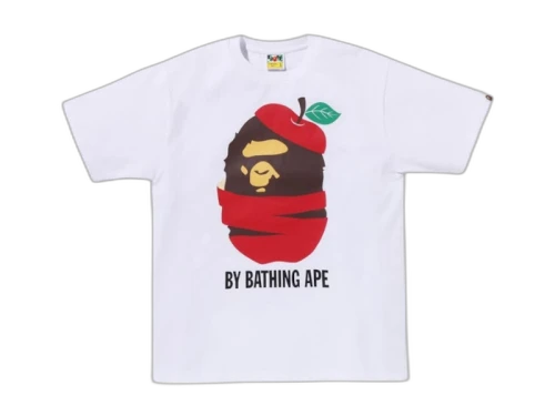 BAPE Big Apple Logo Tee White