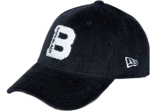 BAPE BLACK Logo Courduroy New Era Cap Black