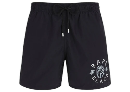 BAPE BLACK x Vilebrequin Logo Emborodery Swimming Shorts Black
