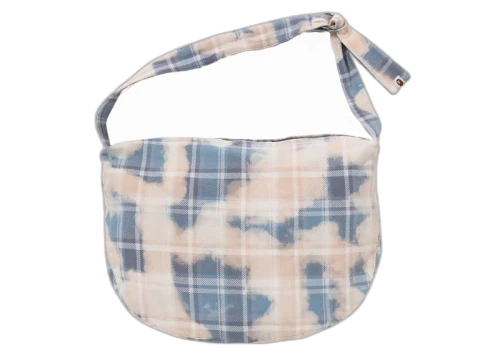 BAPE Bleached Check Furoshiki Bag Sax