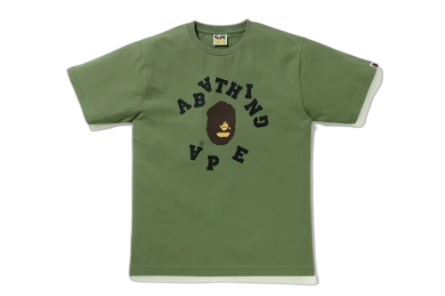 BAPE Broken College Tee Olivedrab