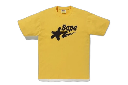 BAPE Brush Bape STA Logo Tee Yellow