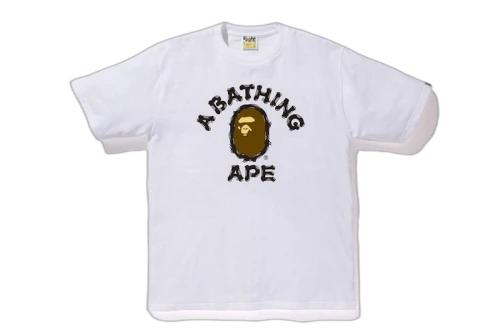BAPE Brush College Tee White/Black