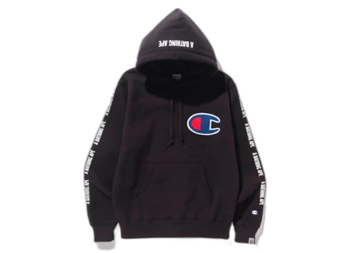 BAPE Champion Hoodie Black