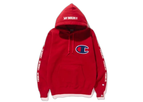 BAPE Champion Hoodie Red