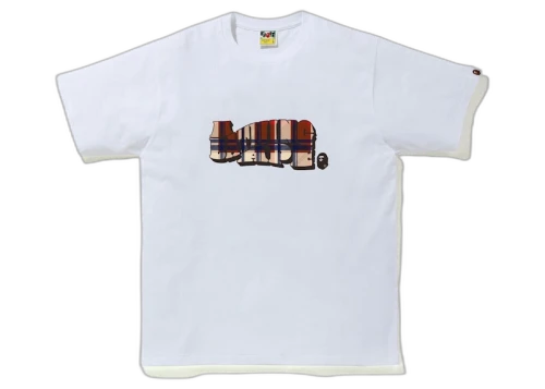 BAPE Check A Bathing Ape Logo Tee White/Red