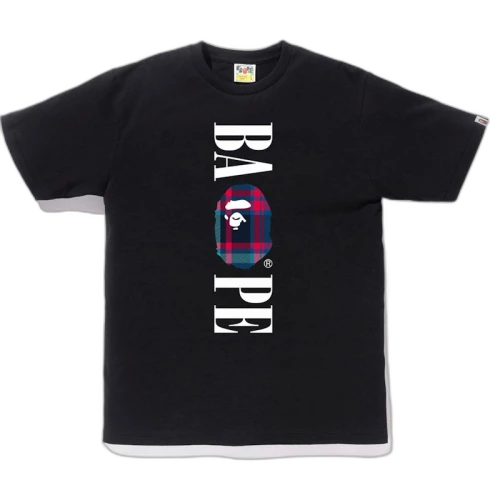 BAPE Check BAPE Logo Tee Black/Navy