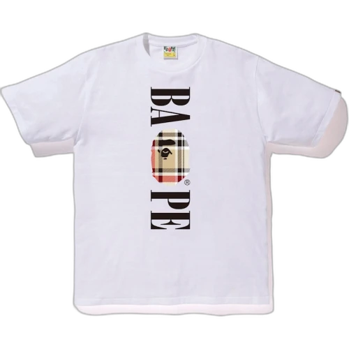 BAPE Check BAPE Logo Tee White/Beige