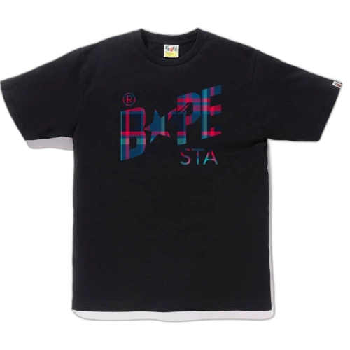 BAPE Check Bapesta Tee Black/Navy