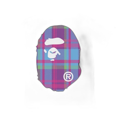 BAPE Check Big Ape Head JR Kids Tee Black/Purple