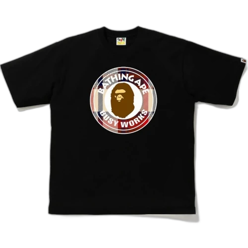 BAPE Check Busy Works Relaxed Tee Black/Red