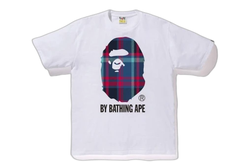 BAPE Check By Bathing Tee White/Navy