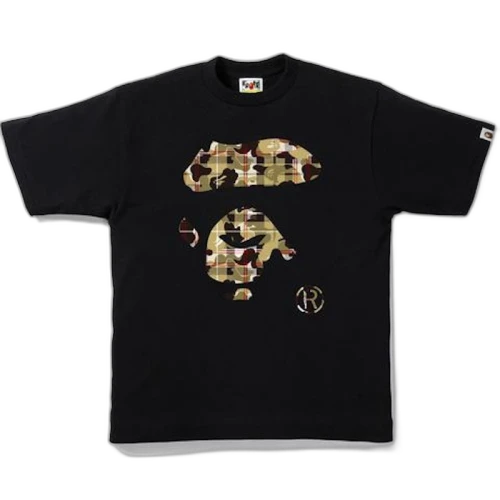 BAPE Check Camo Ape Face Tee Black/Beige