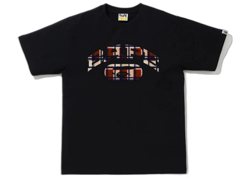 BAPE Check College Logo Tee Black/Red