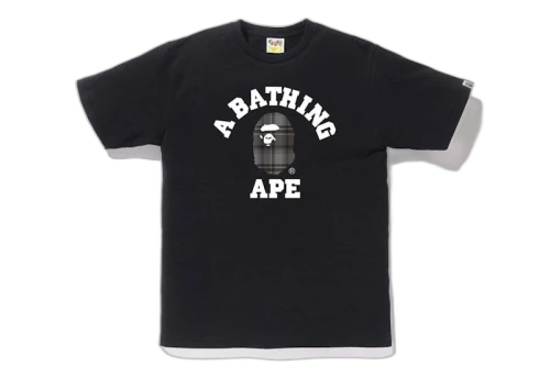 BAPE Check College Tee Black/Black