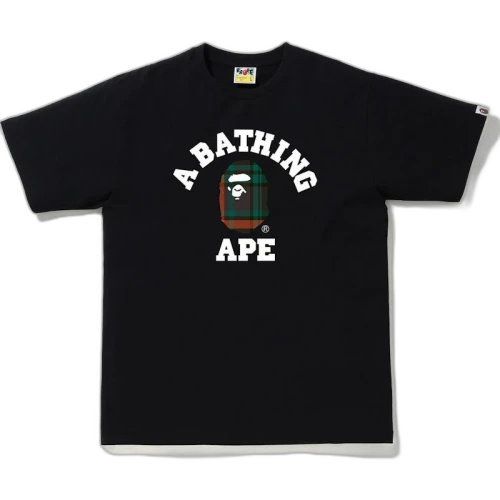 BAPE Check College Tee Black/Green