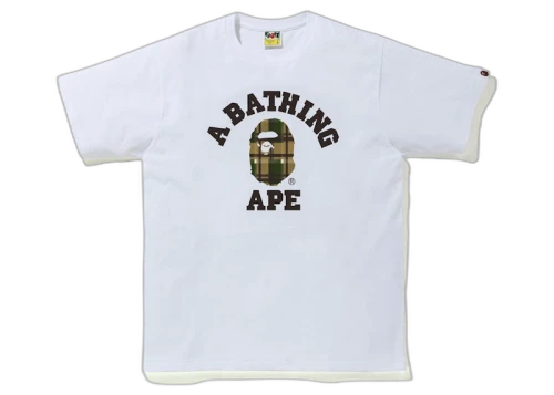 BAPE Check College Tee (FW21) White/Green