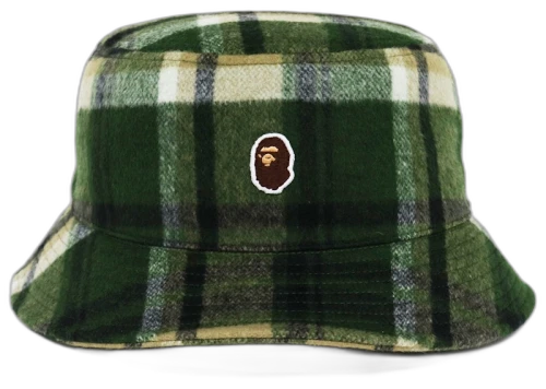 BAPE Check Hat Olivedrab