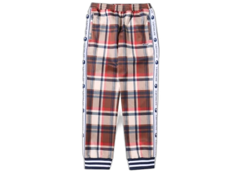 BAPE Check Jersey Pants Red