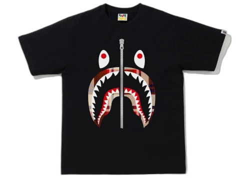 BAPE Check Shark Tee Black/Red