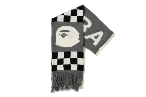 BAPE Checker Knit Scarf Black