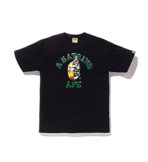BAPE Christmas College Tee Black