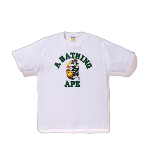 BAPE Christmas College Tee White