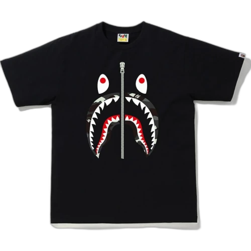 BAPE City Camo Shark Tee Black/Black Camo