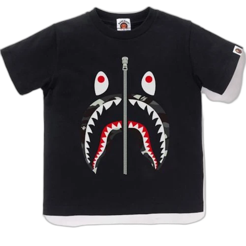 BAPE City Camo Shark Tee Tee (Kids) Black/Black