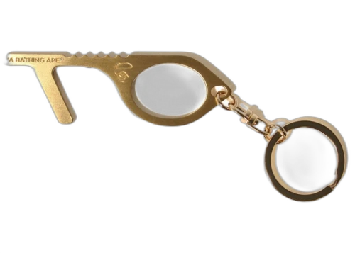 BAPE Clean Keychain Gold