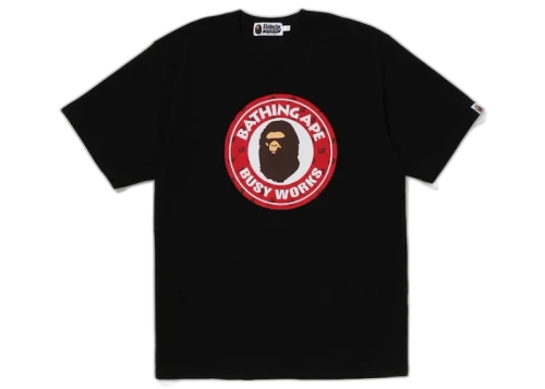 BAPE Cloud Head Monogram Busy Works Tee Black