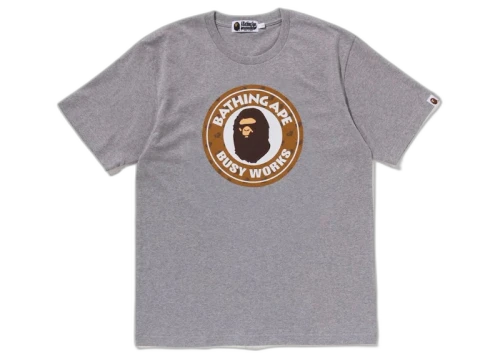 BAPE Cloud Head Monogram Busy Works Tee Gray