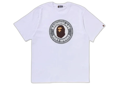 BAPE Cloud Head Monogram Busy Works Tee White