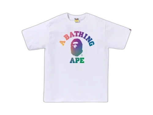 BAPE College Gradation Bapec Tee White