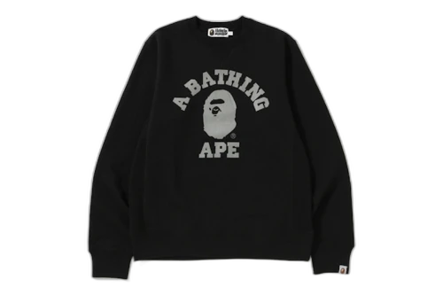BAPE College Heavy Weight Crewneck Black